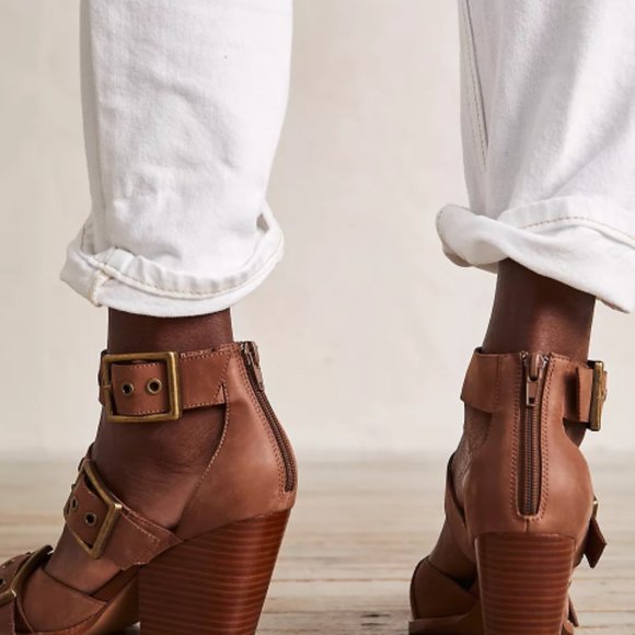 Free People Jeremy Campbell Hendrix Heel Sandals - Tan Leather - Picture 3 of 6